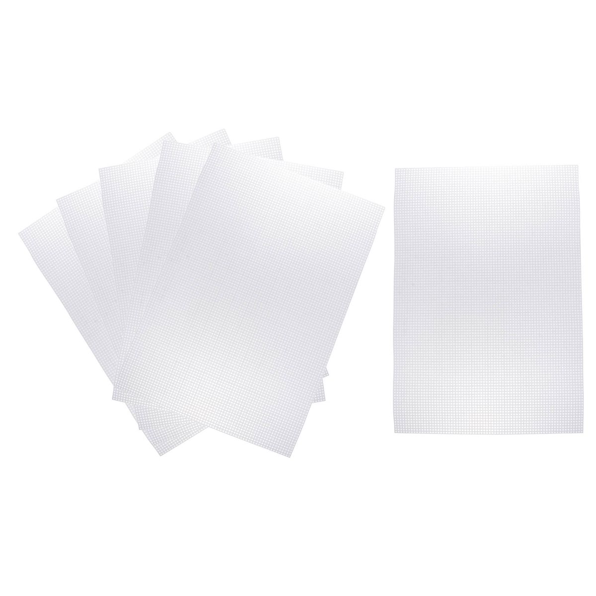 6pcs Blank Rug Hooking Mesh Canvas Bag Making Plastic Cross White