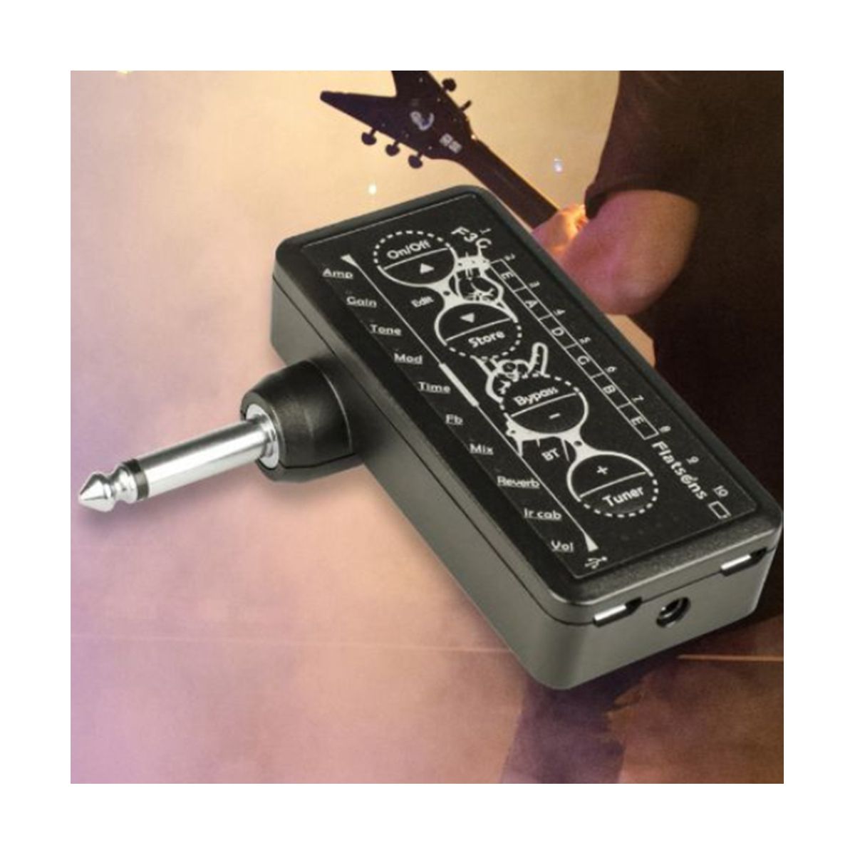 FLATSONS Electric Guitar Speaker System Wireless Multi-Effect Amplifier Recording Portable Speaker Distortion Effect