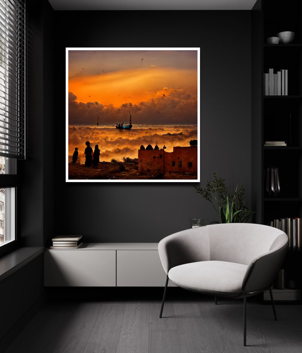 Ancient Shore View Wall Art Frame Canvas