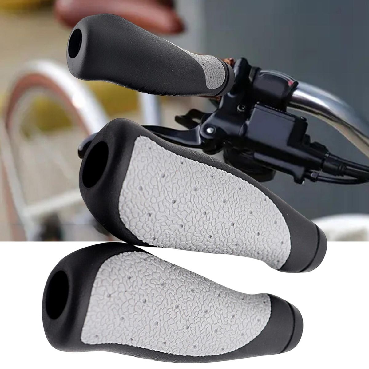 1 Pair Bike Handlebar Grips MTB Cycling Bicycle Handlebar Grips Black