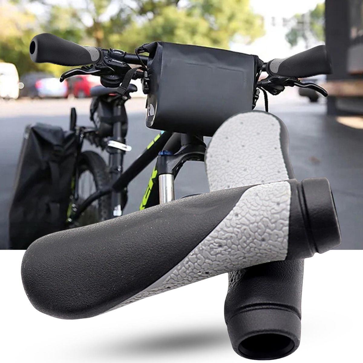 1 Pair Bike Handlebar Grips MTB Cycling Bicycle Handlebar Grips Black