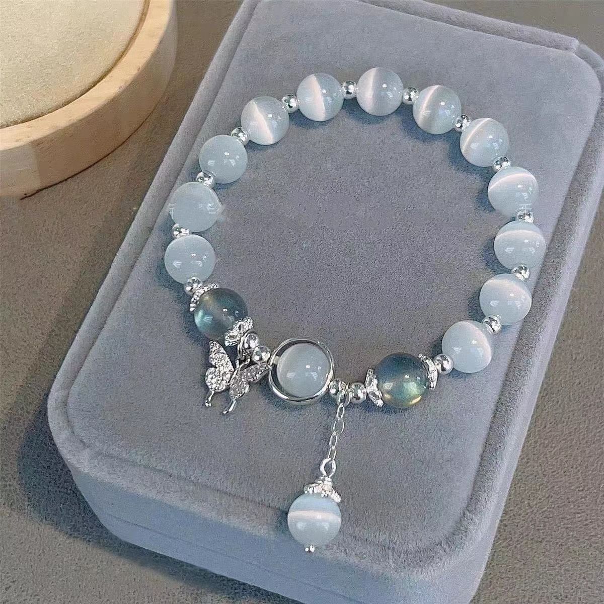 Fashion Ladies Opal Crystal Butterfly Bracelet Jewelry