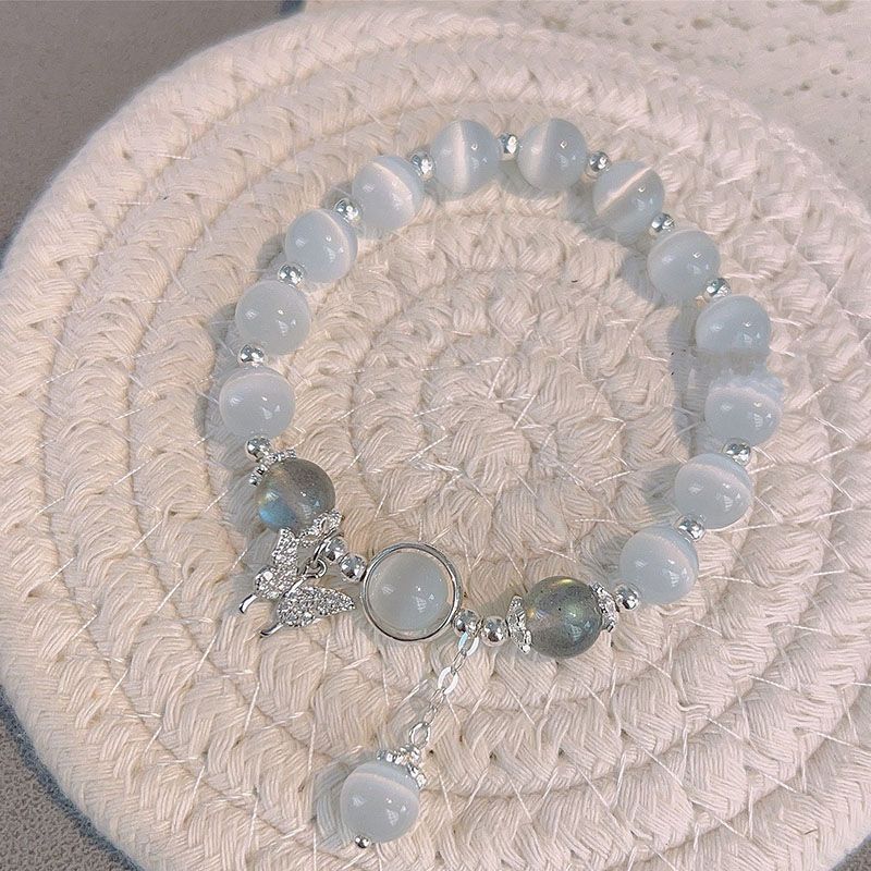 Fashion Ladies Opal Crystal Butterfly Bracelet Jewelry