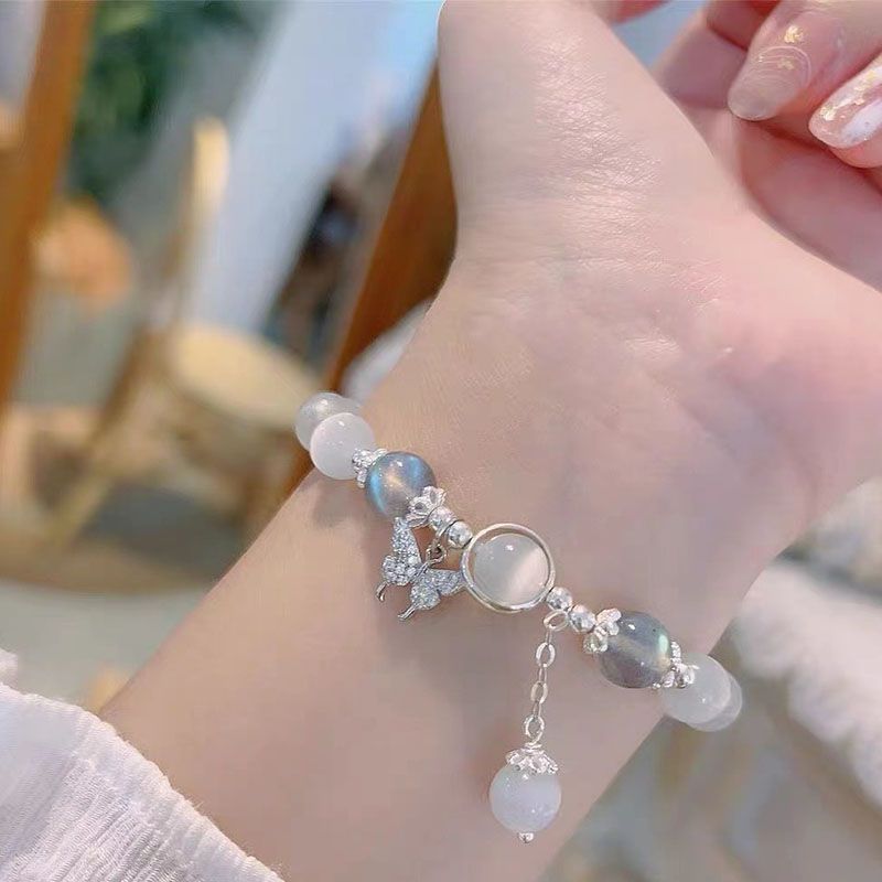 Fashion Ladies Opal Crystal Butterfly Bracelet Jewelry