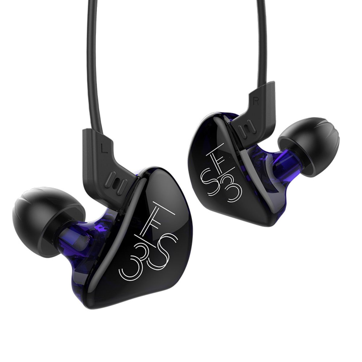New KZ ES3 1DD+1BA Hybrid In Ear Earphone HIFI DJ Monito Running Sport Earphones Earplug Headset Earbud KZ ZST KZ ZS5 KZ ZS6 - Without Mic BDZ