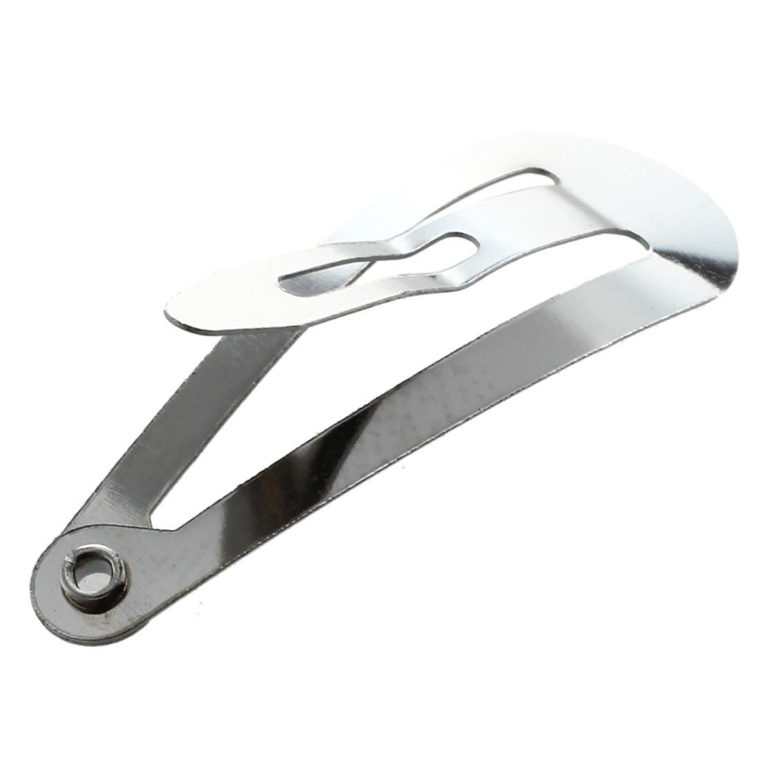 Approximately 50 PCS Silver Snap Hair Clips 30 mm Craft Bow