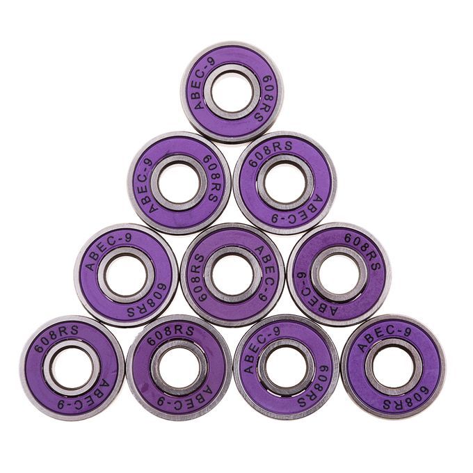 10Pcs/Pack ABEC-9 608RS Roller Skate Wheel Bearings Seal Ball Purple