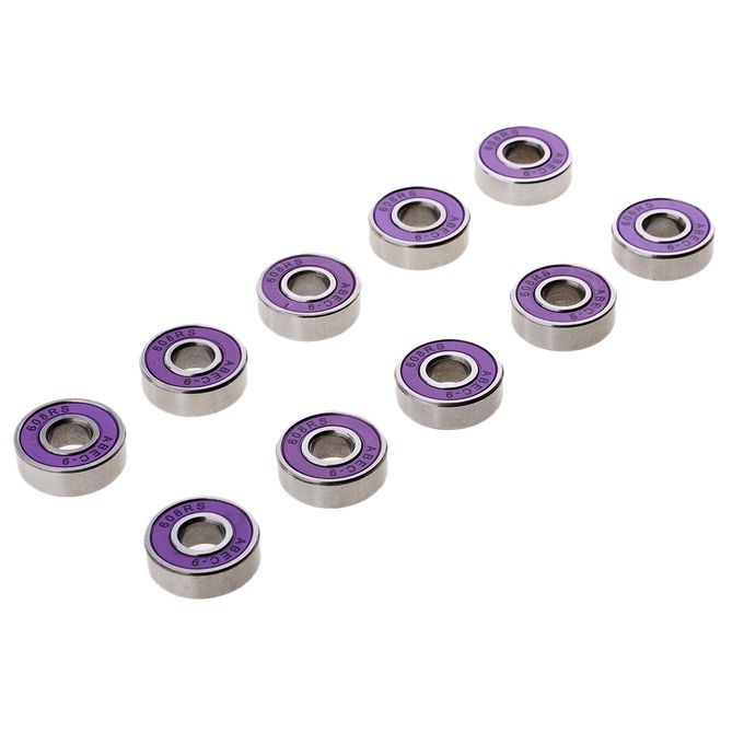 10Pcs/Pack ABEC-9 608RS Roller Skate Wheel Bearings Seal Ball Purple