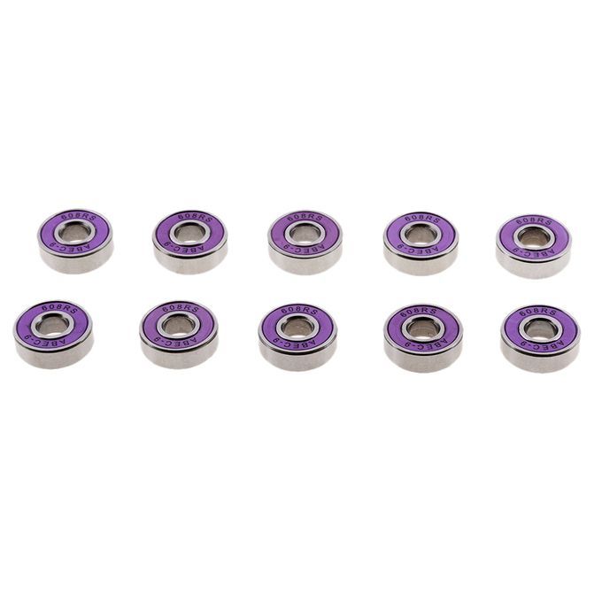 10Pcs/Pack ABEC-9 608RS Roller Skate Wheel Bearings Seal Ball Purple
