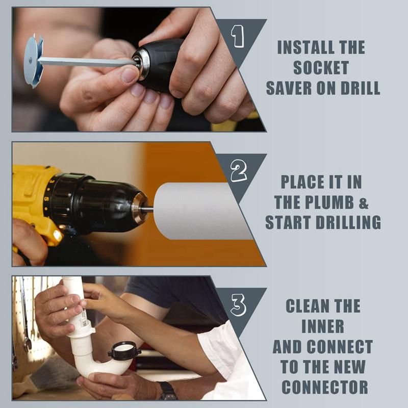 2In PVC Pipe Reamer, Plumbing Fitting Saver Bit Socket