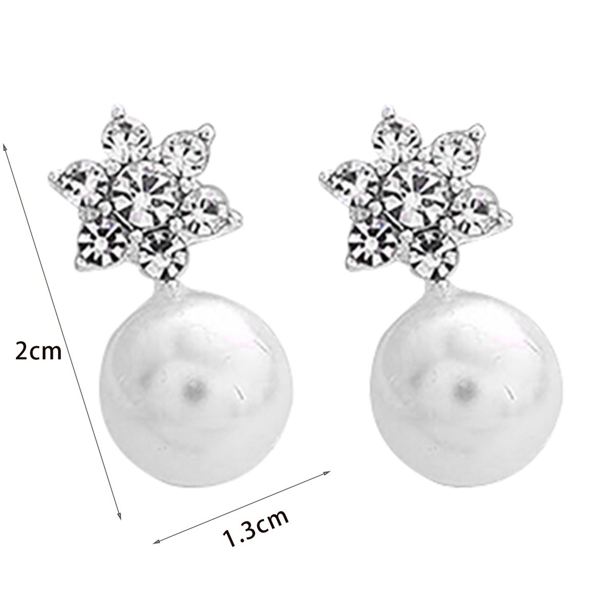 1 Pair Cute Snowflake Shape Faux Pearl Earring For Banquet-