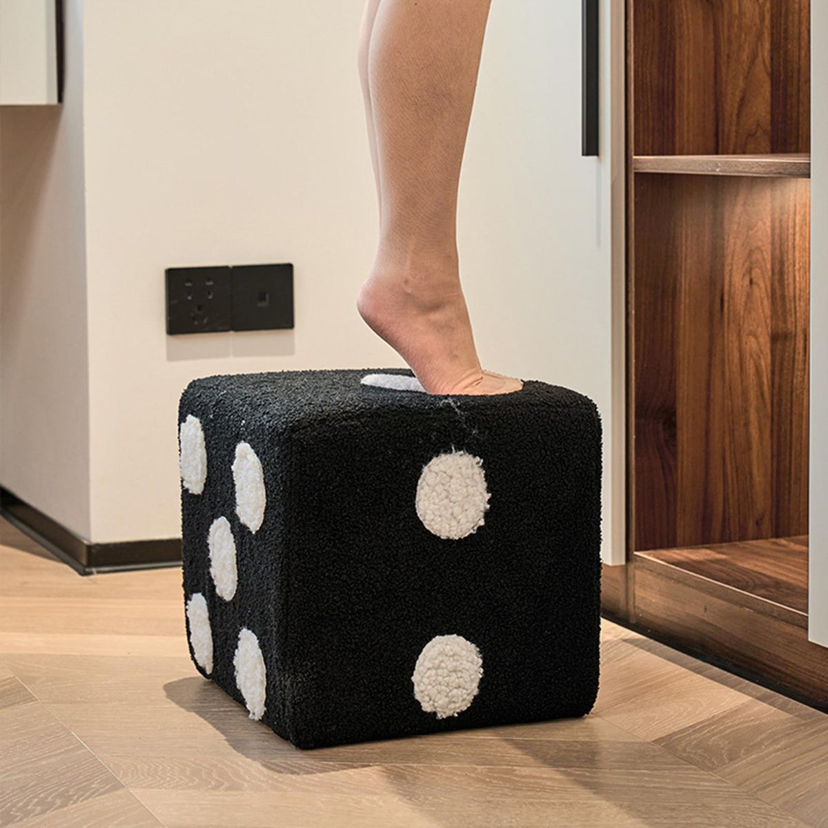 Seat Stool Bedroom Decorative Dices Stool Black