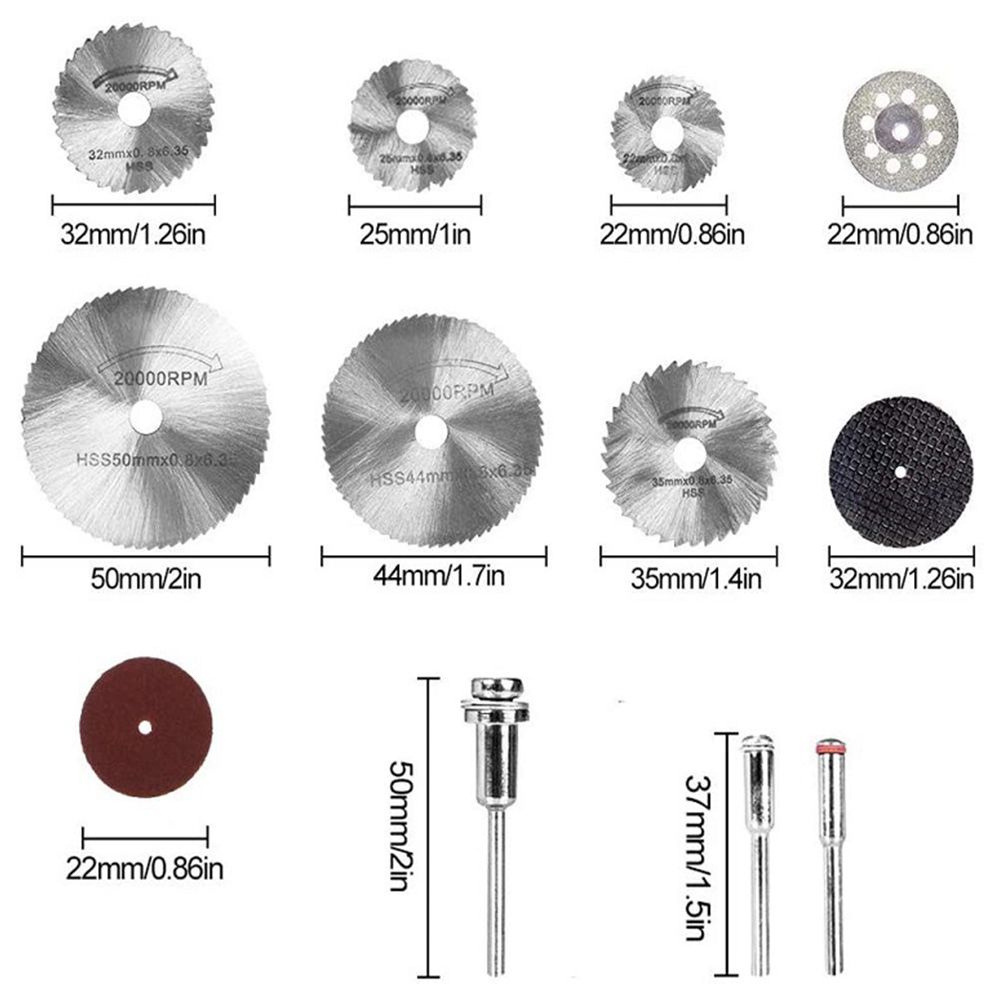 61Pcs Mini Circular Saw Blade Set Resin Cut-Off Wheels