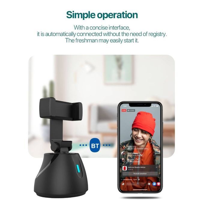 360 Degree Automatic Follow Gimbal Mobile Phone-Black