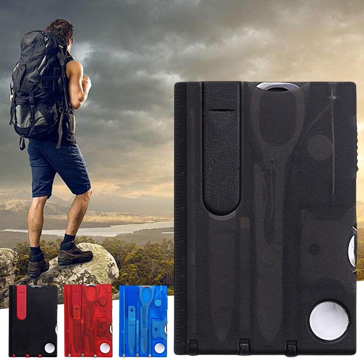 8Pcs Tool Credit Card Pocket Tools Black