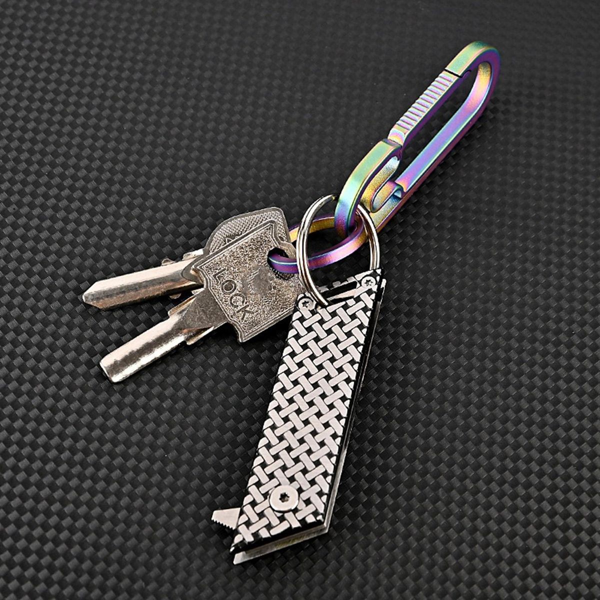 Fruit Cutter Comfortable Grip Mini-folding Cutter Black Silvery