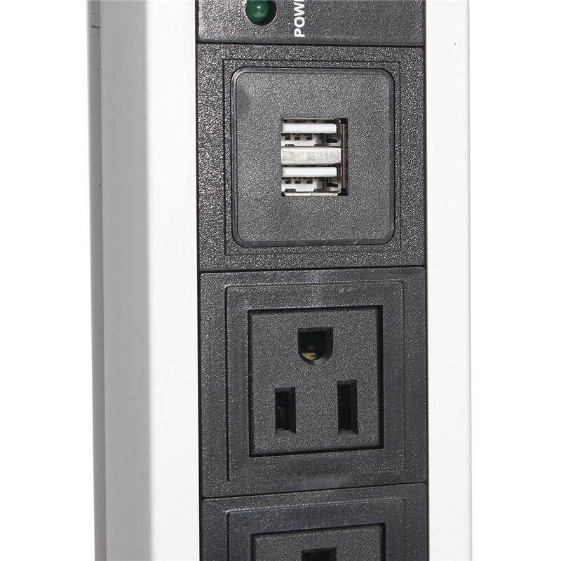 US/UK/EU/AU Plug Pull Up Electrical Socket 2 USB Desk Worktop Extension Lead 125V American Standard