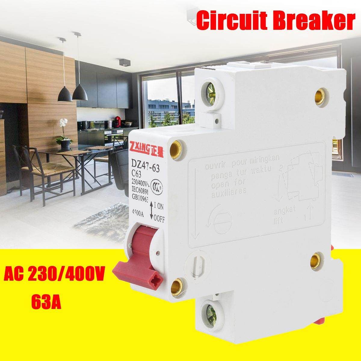 DZ47-63 1 Pole Residual Current Miniature Circuit Breaker AC230/400V 50HZ 63A