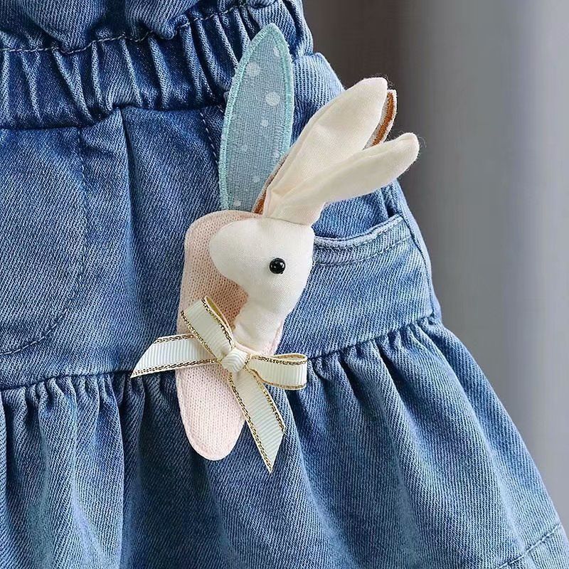 Spring Girls Leggings Fake Denim Skirt Two-Piece Skirt Pants New Girls Leggings