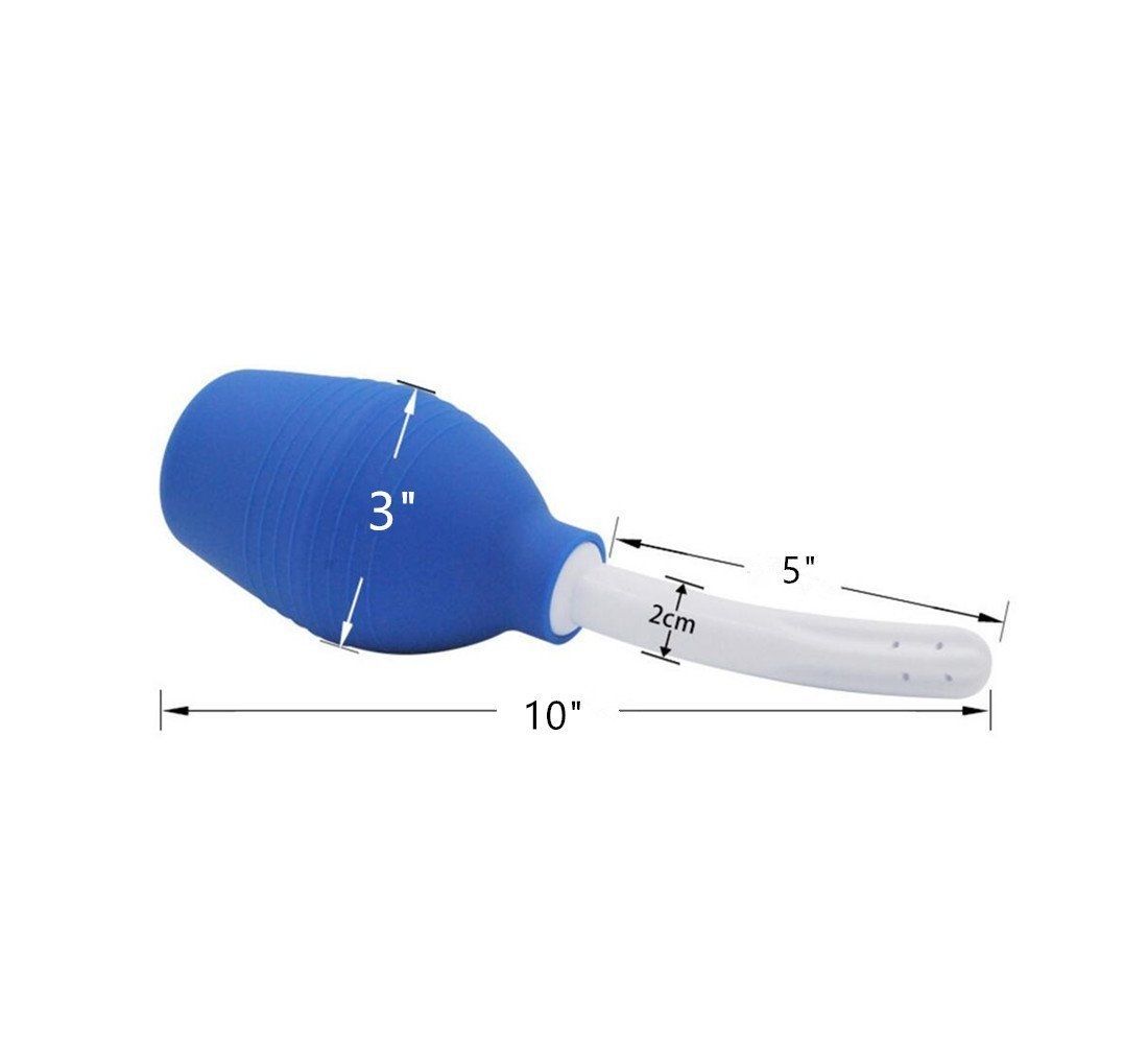 Medical Grade Silicone Enema Bulb Aginal And Anal Douche For Men And Women Capacity 310ml /10.48oz (Blue)