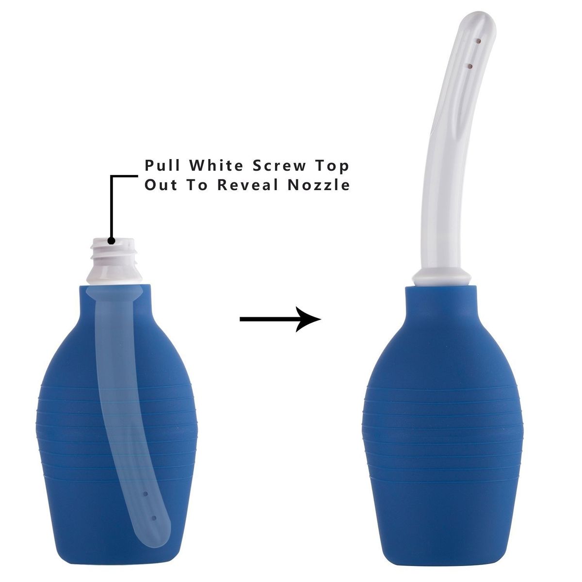 Medical Grade Silicone Enema Bulb Aginal And Anal Douche For Men And Women Capacity 310ml /10.48oz (Blue)