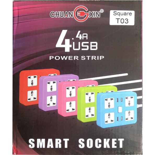 4 Usb Port Charger & 4 Ac Wall Power Socket Extension Power Strip High Quality, More Outlets And More Usb Ports
