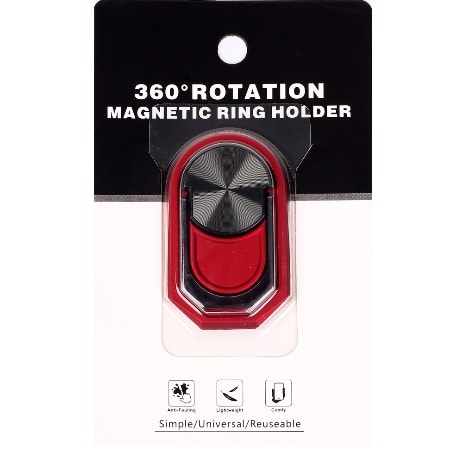 360 Rotation Magnetic Ring Holder- Red