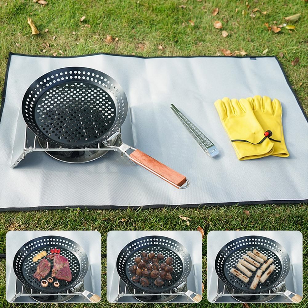 Black Durable  Modern Frying Duck And Chicken Leg Pizza Making Pot Pan Portable Baking Outdoor
