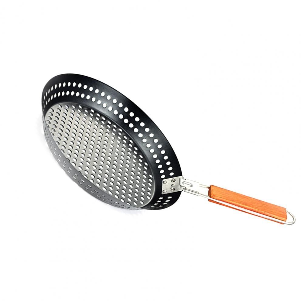 Black Durable  Modern Frying Duck And Chicken Leg Pizza Making Pot Pan Portable Baking Outdoor