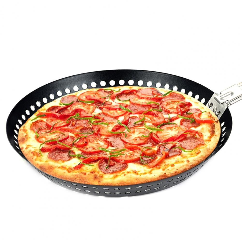 Black Durable  Modern Frying Duck And Chicken Leg Pizza Making Pot Pan Portable Baking Outdoor