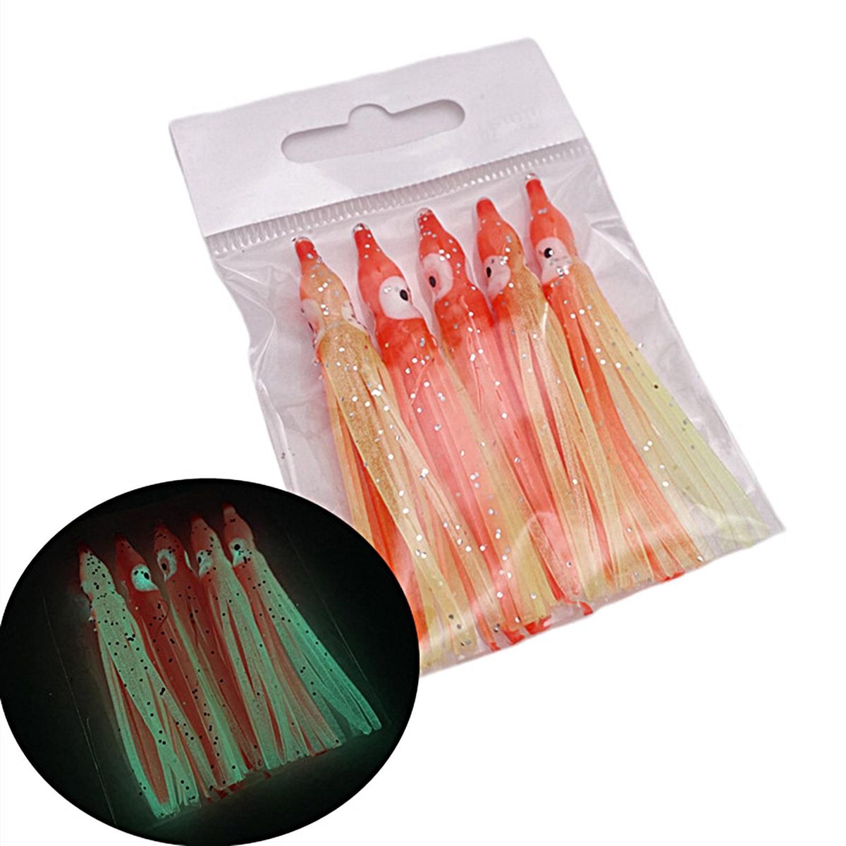 5Pcs Squid Skirt Baits Deep Sea Fishing Octopus Squid Skirt N
