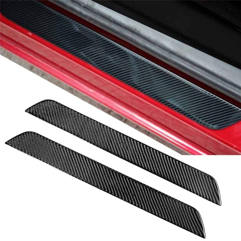 2PCS Universal Auto Threshold Cover Panel Carbon Fiber Step