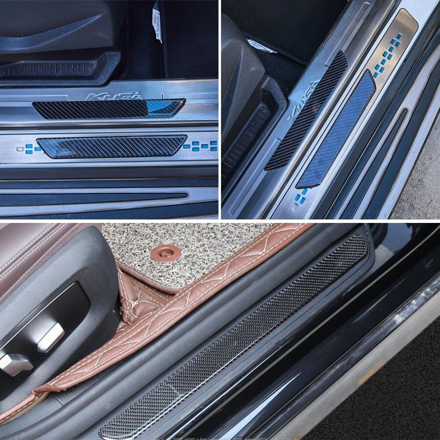 2PCS Universal Auto Threshold Cover Panel Carbon Fiber Step