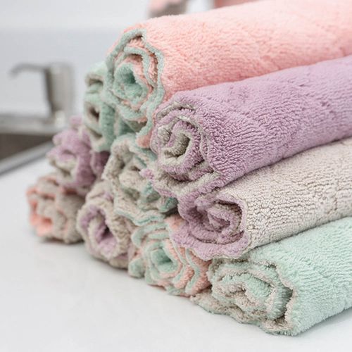 5Pcs Super Absorbent Microfiber Kitchen Dish Cloth