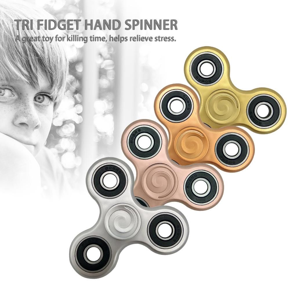 ABS Tri Fidget Hand Finger Spinner Spin Widget Focus Toy EDC Pocket Desktoy Triangle Plastic Gift for ADHD Children Adults Relieve Stress Anxiety Boredom Killing Time High Quality Hybrid Ceramic Bearing