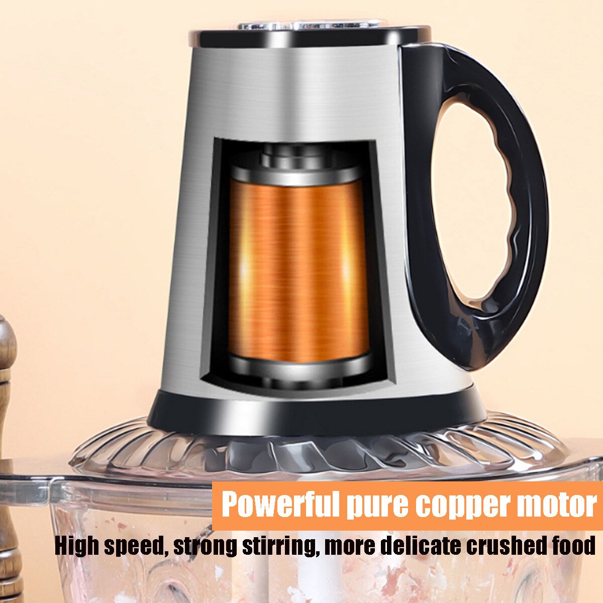 3 Speed 3L 220V Multifunction Electric Meat Grinder Mixing Food 304 Stainless Steel Mincer Chopper For Kitchen Silver