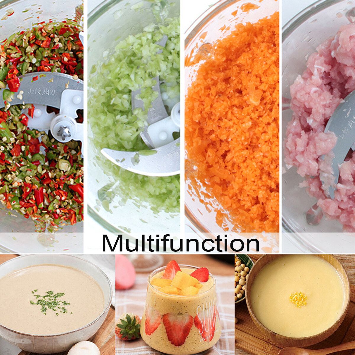 3 Speed 3L 220V Multifunction Electric Meat Grinder Mixing Food 304 Stainless Steel Mincer Chopper For Kitchen Silver