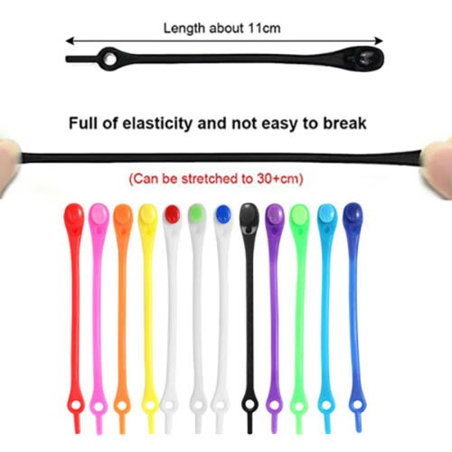 12x Elastic Silicone Rubber Shoe Lace
