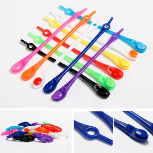 12x Elastic Silicone Rubber Shoe Lace