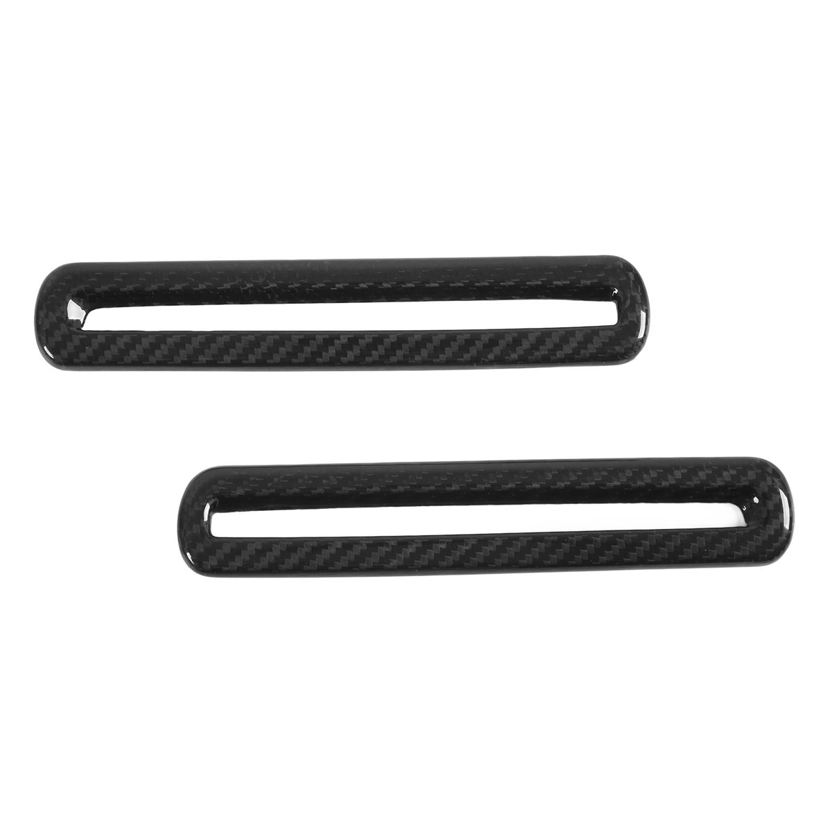 Pair Car Door AC Outlet Cover Dry Carbon Fiber Interior