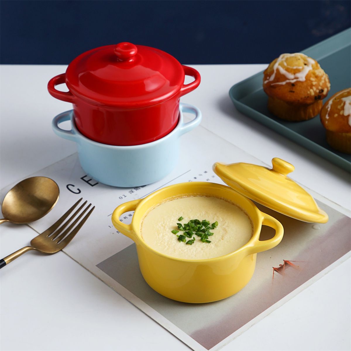 Ceramic Casserole Ceramic Cooking Pot Milk Egg Stew Pan