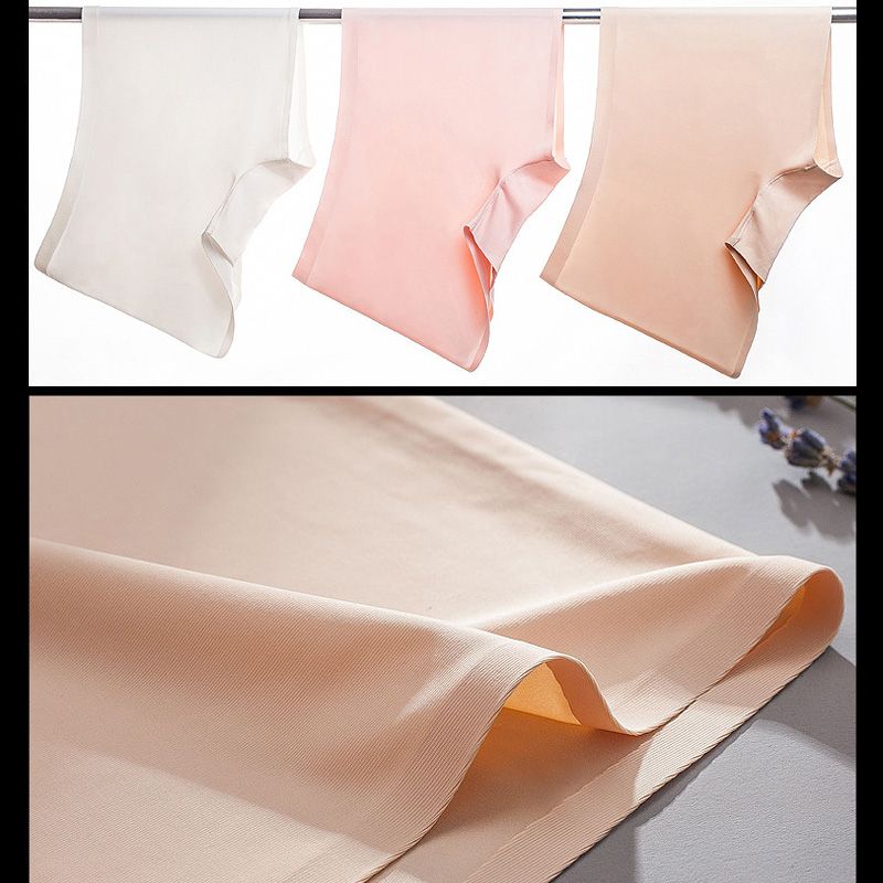 3 Pieces/Set Women Seamless Ice Silk Mid Wais Ladie Boyshorts