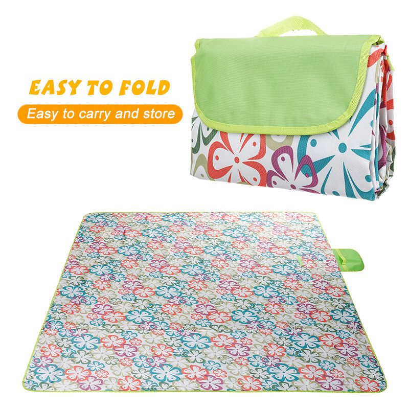 1.45/2M Large Picnic Mat Waterproof Folding Rug Outdoor Camping Beach Blanket Green-1.95x2M