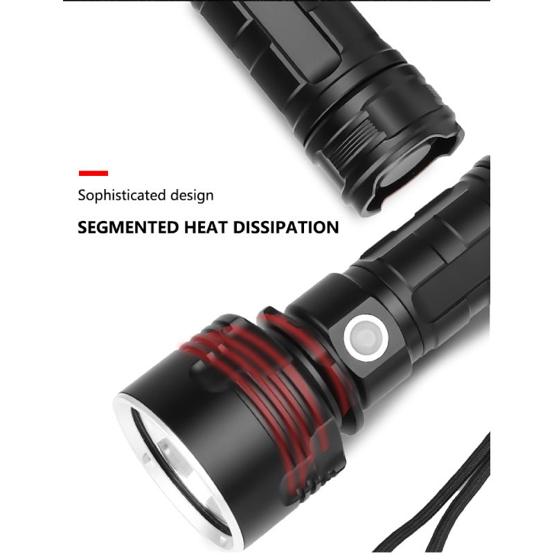 BIKIGHT XHP50 L2 3Modes 1500LM Super Bright LED Flashlight Suit USB Rechargeable LED Torch With 26650 Battery - L2