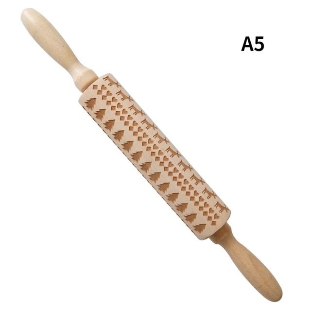 Wooden Christmas Printed Rolling Pin