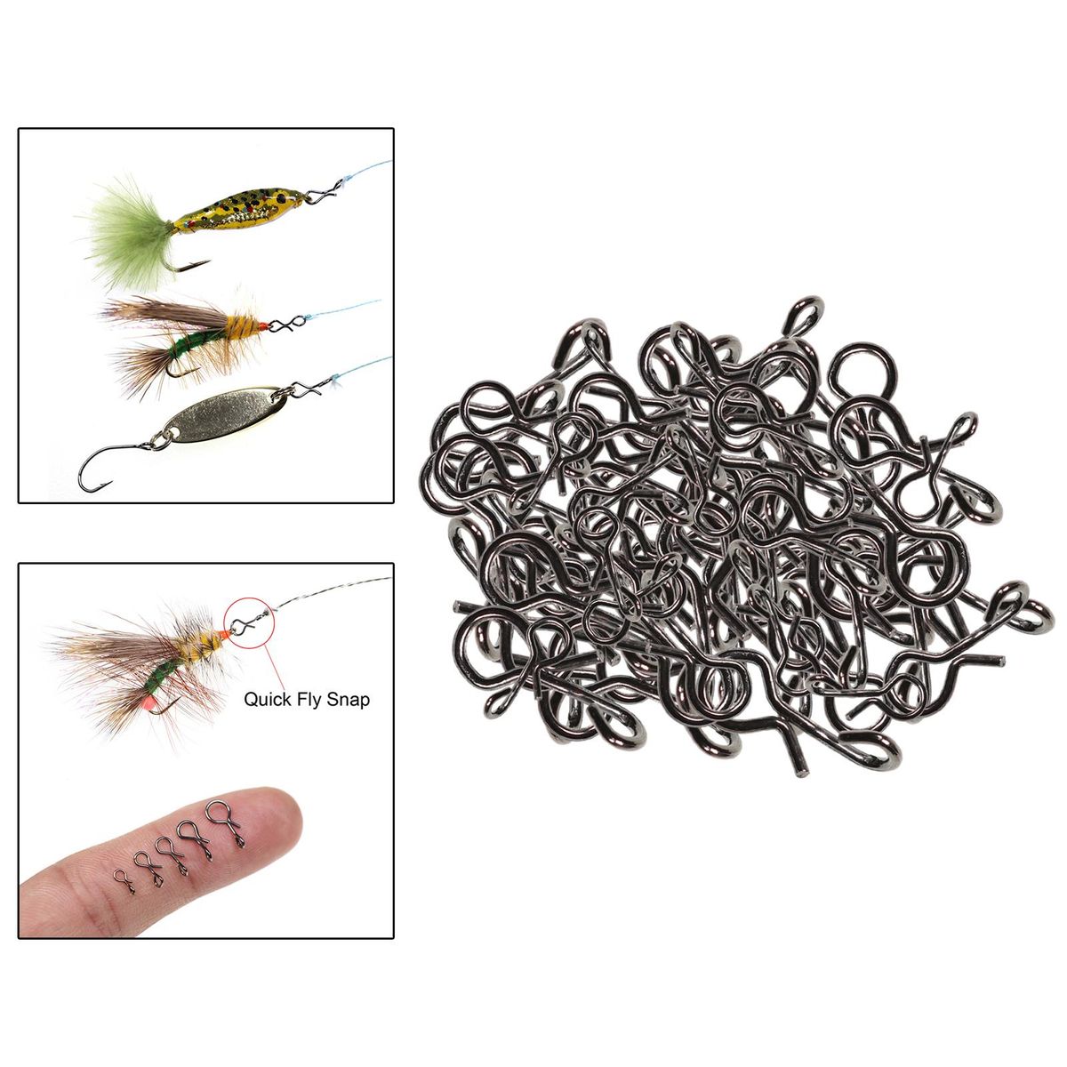 250 Pieces Quick Change Snap Fly  Kit 5 Sizes  Clips/Hook