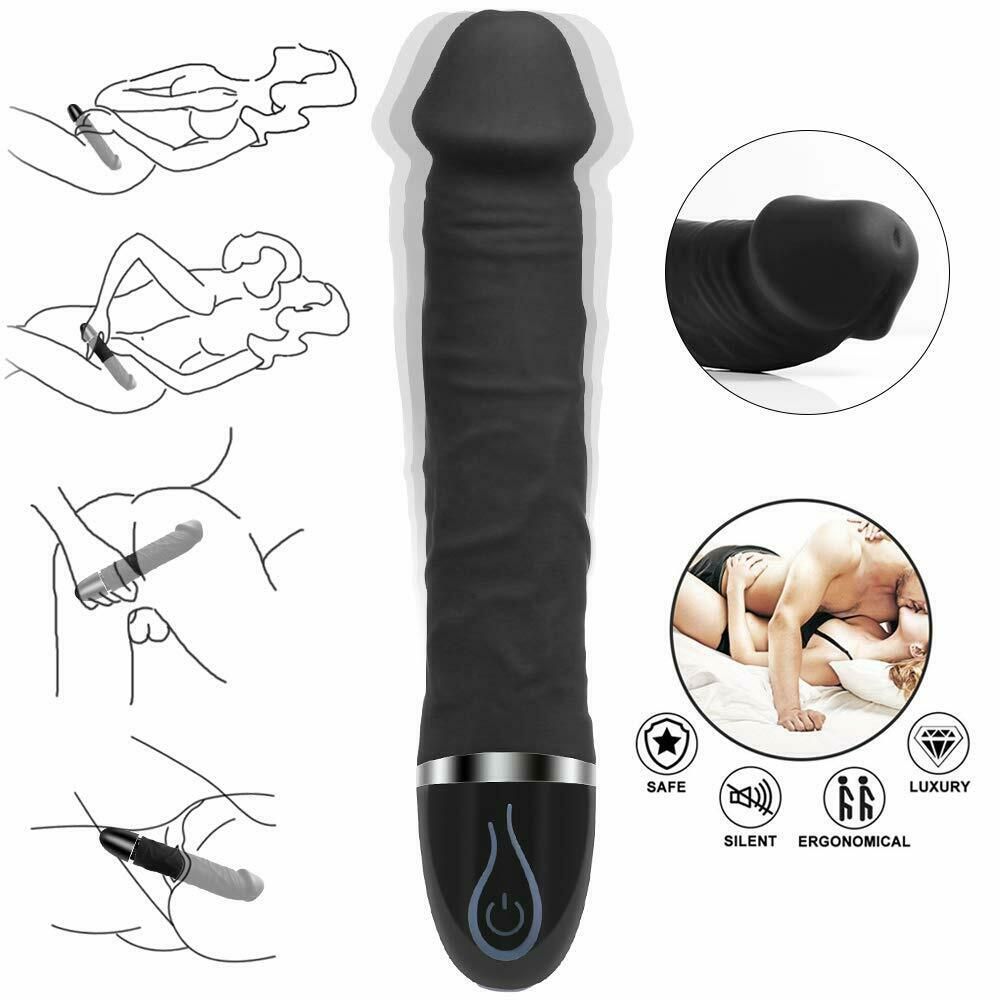 USB Rechargeable Realistic Silicone Vibrating Dildo Sex Toy