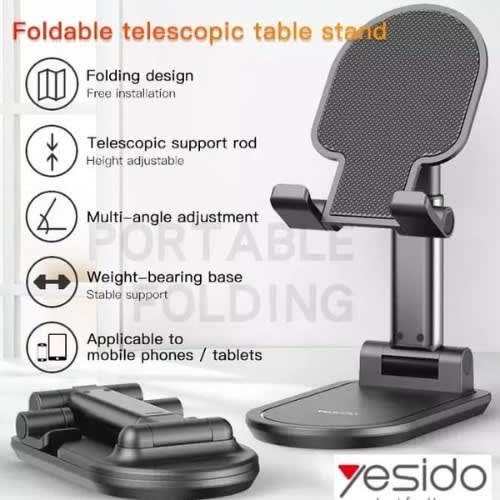 Yesido Aluminum Alloy Foldable Adjustable Mobile Phone/ Tablet / Desktop Holder