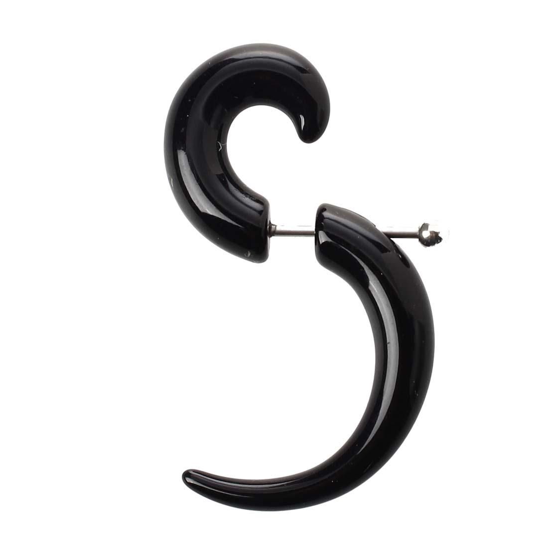 Black Acrylic 6mm Spiral Ear Expander Stud Earring