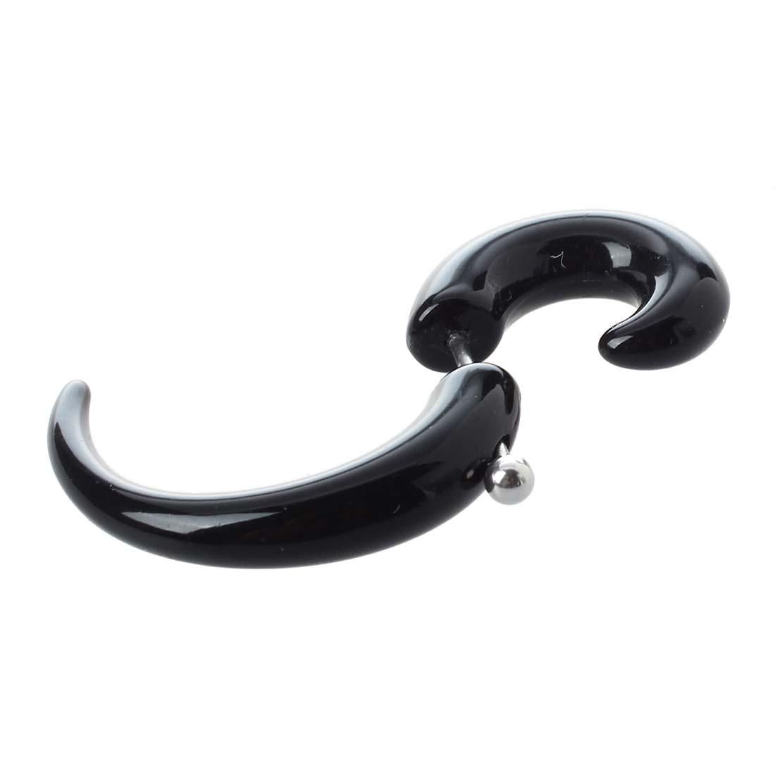 Black Acrylic 6mm Spiral Ear Expander Stud Earring